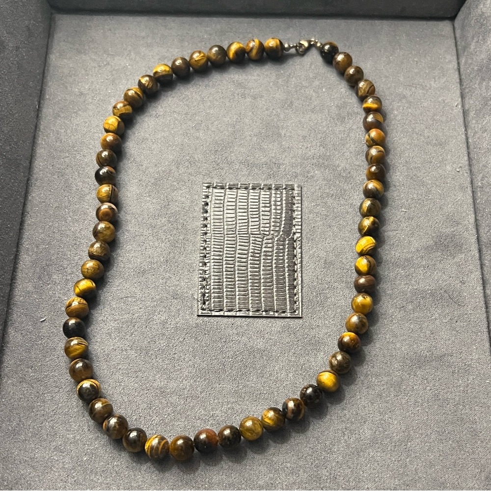 Elegant TigerEye Brown Beaded Necklace